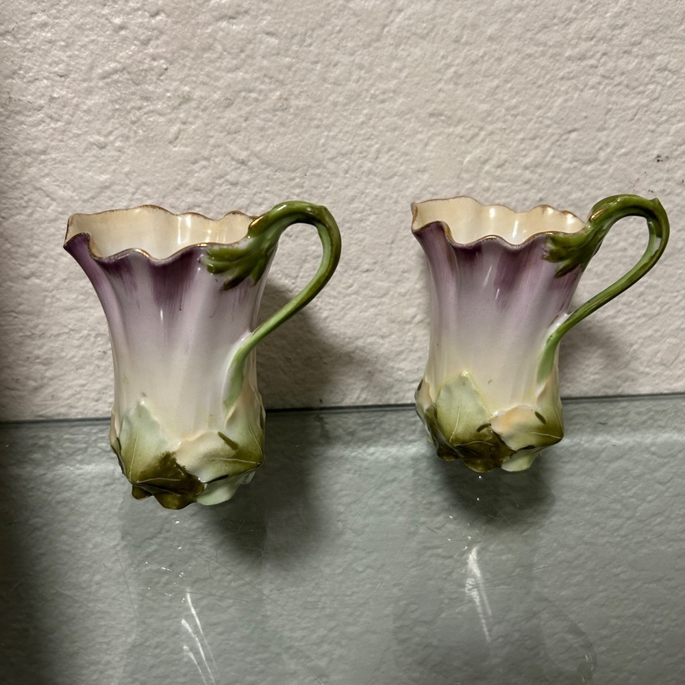 Vintage Prussia 2 Tea Cup Floral